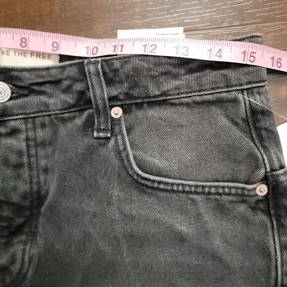 Free People Deep Trance Boyfriend Jeans Womens 29 Casual Black Boho Indie Grunge - Picture 8 of 9
